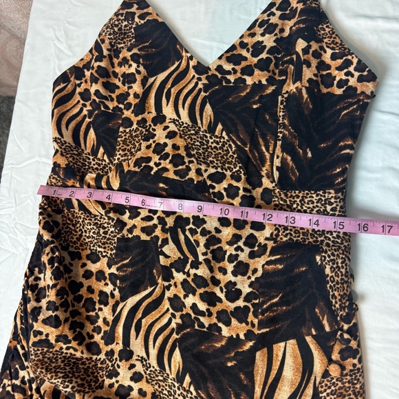 Urban Outiftters NWT Animal Leopard Tiger Print Patchwork Tank Dress Linen Sz L - Picture 7 of 12